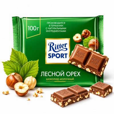 Шоколадка «Ritter SPORT Лесной орех»